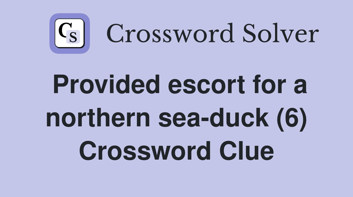 Provided escort for a northern seaduck (6) Crossword Clue Answers